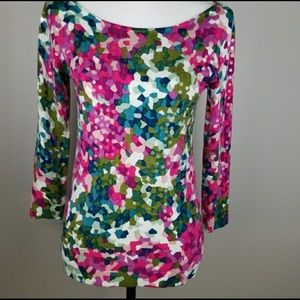 Carmen Marc Valvo colorful sequin boatneck sweater